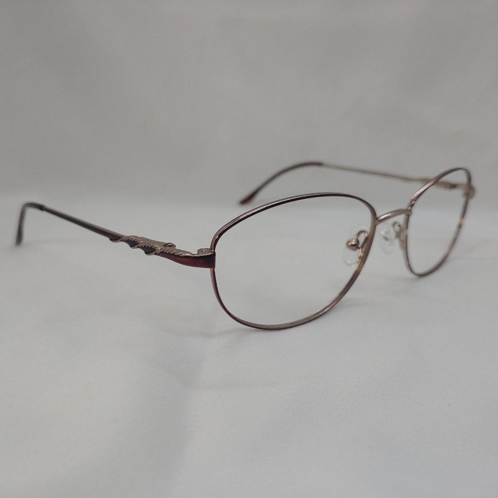 💎 MARCHON Eyeglass Frames Cherry Glow Red Full Metal Rims Tres Jolie Rose Gold